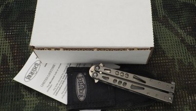画像1: Microtech Tachyon Stone wash plain edge #1287