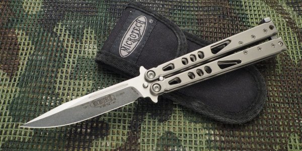 画像1: Microtech Tachyon Stone wash plain edge #1287 (1)